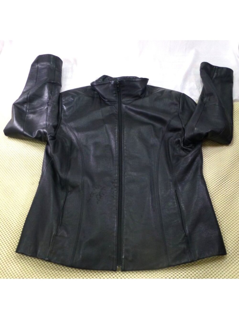 VTG Wilsons Leather Maxima Black Genuine Leather Jacket Large Zip-Up Women’s Out